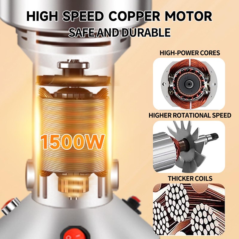 150g Grain Grinder 1500W Electric Spice Grinder High-Speed Stainless Steel