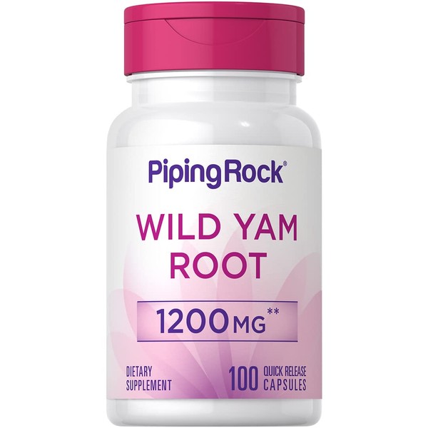 Piping Rock Wild Yam Root Capsules 1200mg | 100 Count | Extract Supplement | Gluten Free, Non-GMO