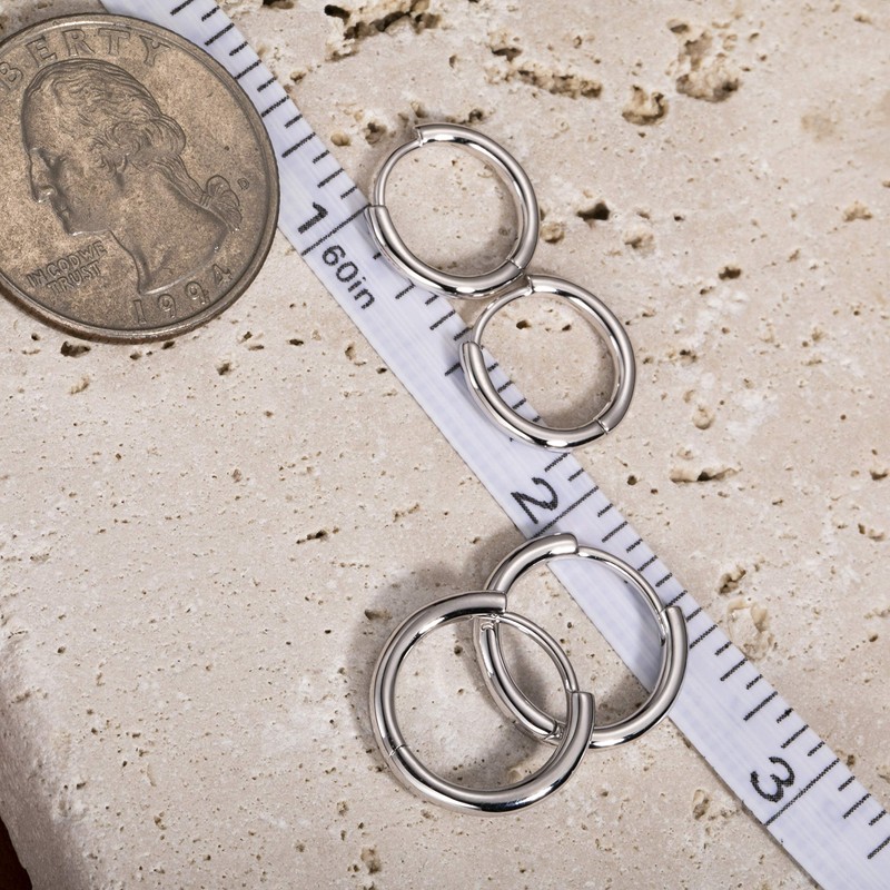 S.Leaf Hoop Earrings for Women Sterling Silver Hoop Earrings Huggie