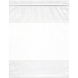 Plymor 10" x 12" (Case of 1,000), 2 Mil with White-Block Zipper Reclosable Plastic Bags
