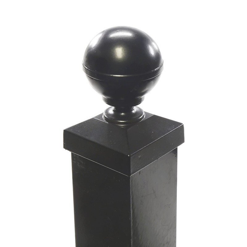 Plum Fittings 2" x 2" Square Black Aluminum Ball Post