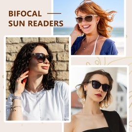 EASY READ 2 Pack Cateye Bifocal Reading Sunglasses for Women,Fashion Outdoor Sun Readers UV Protection(Magnification 2.50, Black/Demi)