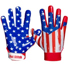 Dot Stitch USA Flag Football Gloves (American Flag 1, Adult Small)