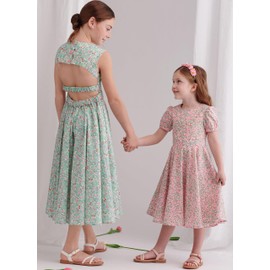 Simplicity Easy Children's and Girls' Party Dresses Sewing Pattern Packet, Design Code S9799, Sizes 7-8-10-12-14, Multicolor