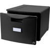 Storex Plastic One-Drawer File Cabinet – Locking Document Organizer for