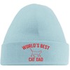Hippowarehouse Worlds Best cat dad Embroidered Beanie Hat Blue with