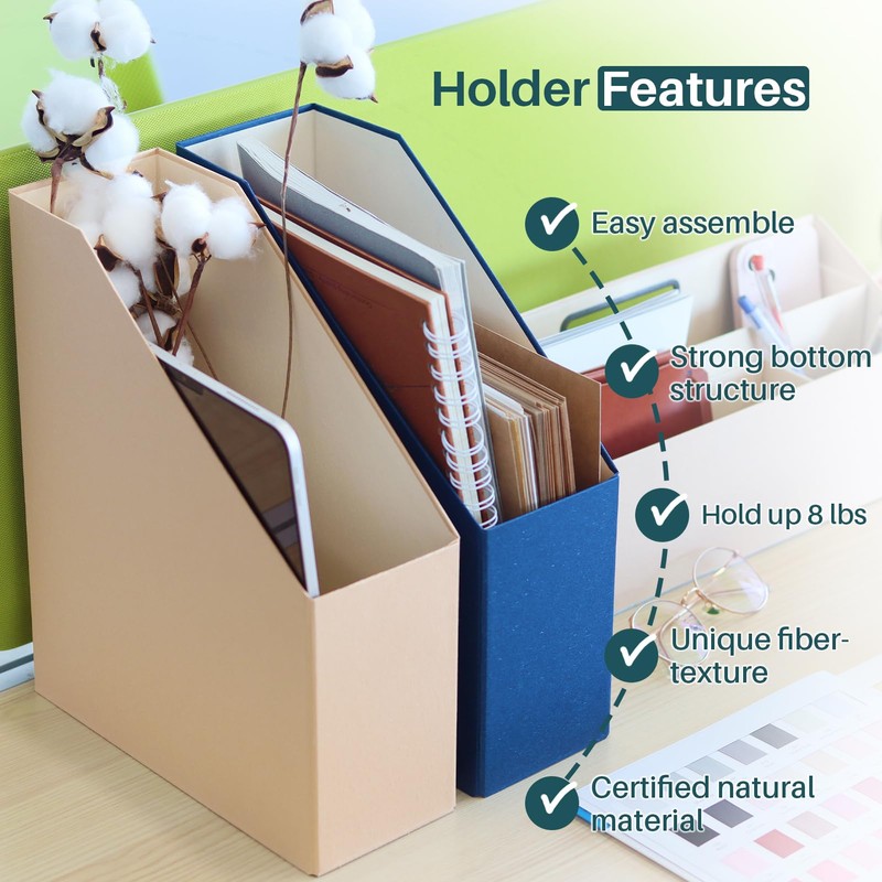 LifeSto Magazine Holder - File Holder and Desk Organizer, Cardboard