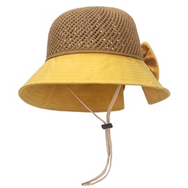 One Limitation CP456 Women's Hat, Outings, Ribbon, Hat, Sun Protection, Outdoors, Travel, Includes Chin Strap, yellow