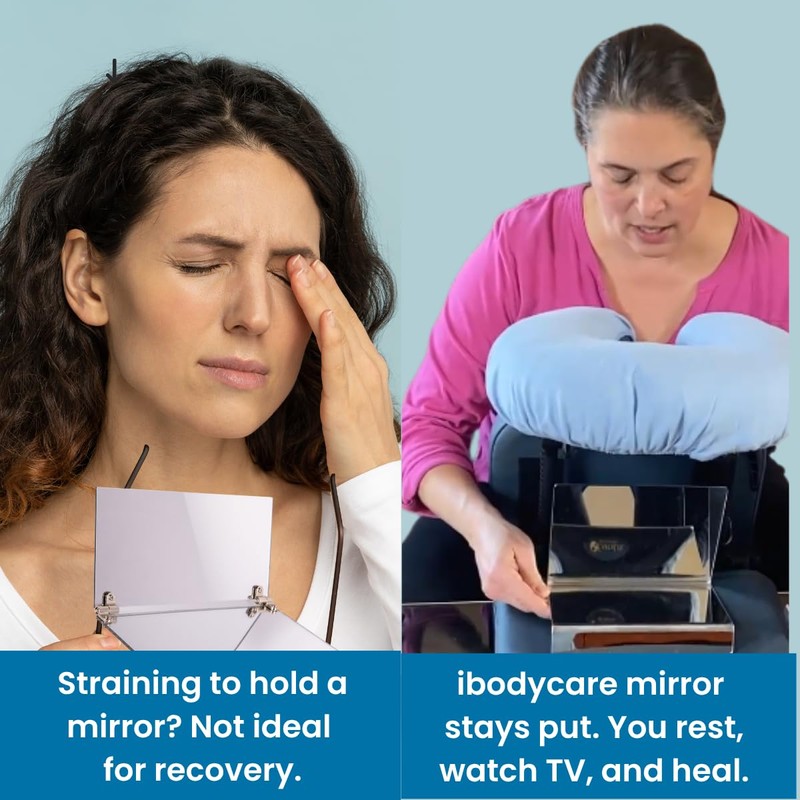 ibodycare 8-Inch 2-Way Face Down Recovery Mirror with Ice Pack