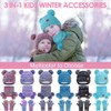 SENPUKI Kids Winter Hat Gloves Scarf Set, Girls Toddler Children