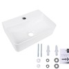 Wall Hung Bathroom Vessel Sink, QISHKA 14.5" X 10" Rectangular