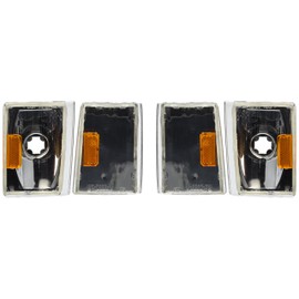Spec-D Tuning Chrome Housing Clear Lens 4PC Corner Lights Compatible with 1988-1993 GMC C/K 1500 2500 3500, Sierra Suburban Yukon, L+R Pair Assembly