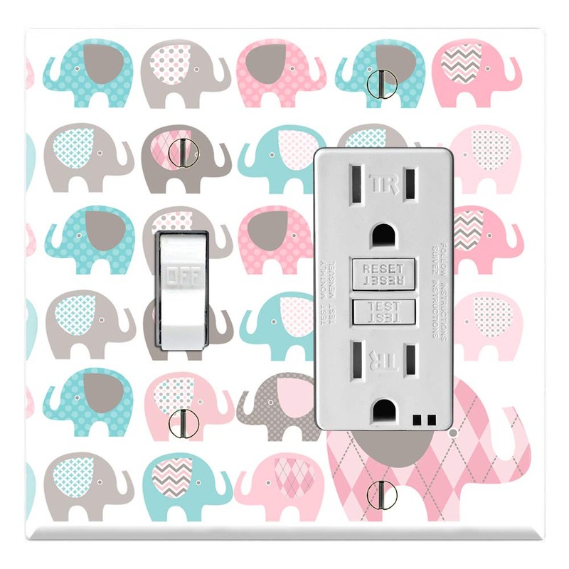 Graphics Wallplates - Elephant - Toggle Rocker/GFCI Combo Wall Plate