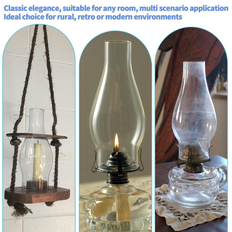 Hurricane Lamp & Oil Lamp Chimney Replacement Shade – Round