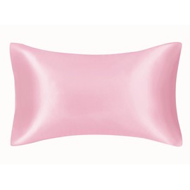 100% Mulberry Silk Pillowcase, Breathable Silk Pillowcase for Hair and Skin, Silk Standard Pillow Cases with Envelope Closure -1 Pack (Queen, Pink)