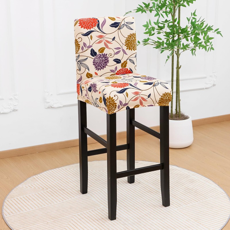 FORCHEER Waterproof Bar Stool Chair Cover with Backs Set of