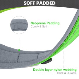 Joytale Dog Collar for Extra Large Dogs, Neoprene Padded and Adjustable, Reflective Wide Heavy Duty Pet Collars with Durable Metal Belt Buckle for Walking, Green, XL