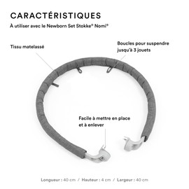 Stokke Nomi Play - Includes Loops to Hang Up to Three Toys - Easily Clicks onto The Nomi Newborn Set - for Ages 0-6 Months