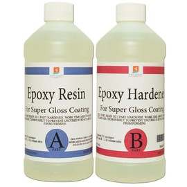 EPOXY RESIN CRYSTAL CLEAR 16 oz Kit. FOR SUPER GLOSS COATING AND TABLETOPS