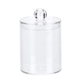 Chanmee Cotton Swab Container, Acrylic Cotton Ball Holder with Lid, Cotton Swab Dispenser Cotton Rounds Holder Round Cotton Bud Case Acrylic Cotton Swab Holder for Organizing Cotton Swab