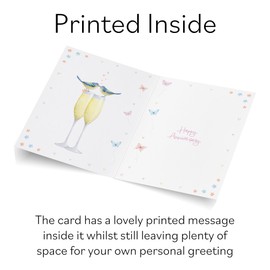 Hunts England - 50th Anniversary Card For Him Or Her - A5 Size - Champagne Flutes - Gold Foil - Luxury 50th Anniversary Card For Couples, Partner, Husband, Wife, etc. - Milo's Gallery