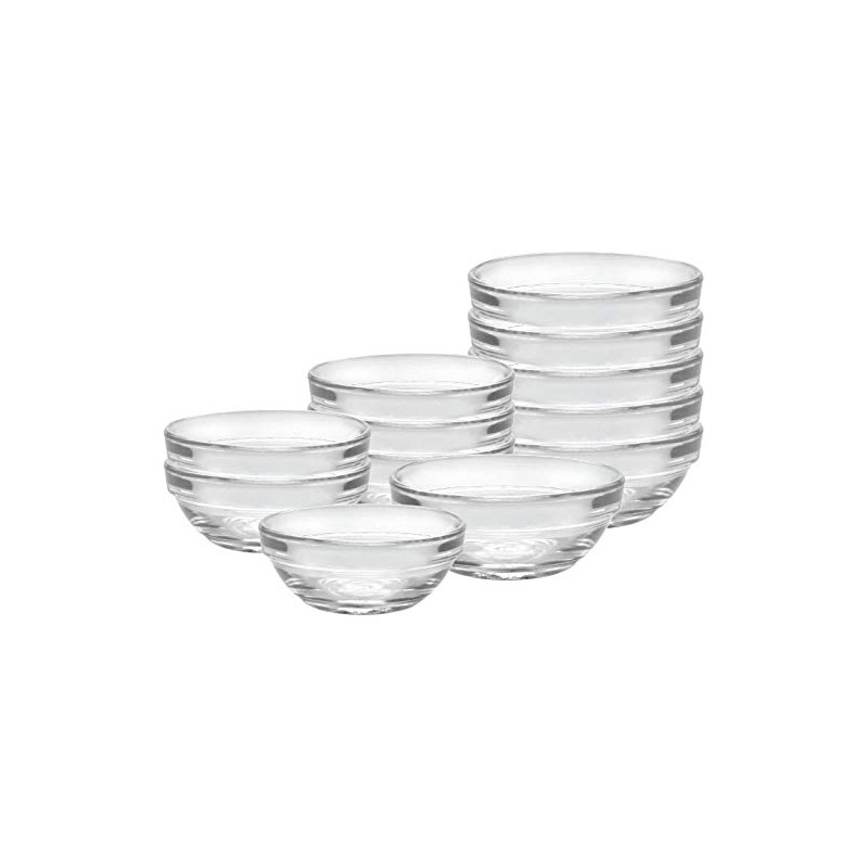 Duralex 12 Piece Bowl Set of Six, Clear