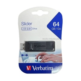 Verbatim 10PK USB 64GB Slider Flash Drive 2.0 Black Memory Stick Pendrive Thumb