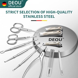 DEOU Kit Grooming Nail Clippers Set 11 in 1 Stainless Steel Professional Manicure Kit Nail Clippers Set for Women, 11pcs Luxurious Personal Care Manicure Nail Gift Set for Travel or Home