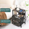 Yoobure Nightstand with Charging Station, Small Night Stand with Fabric