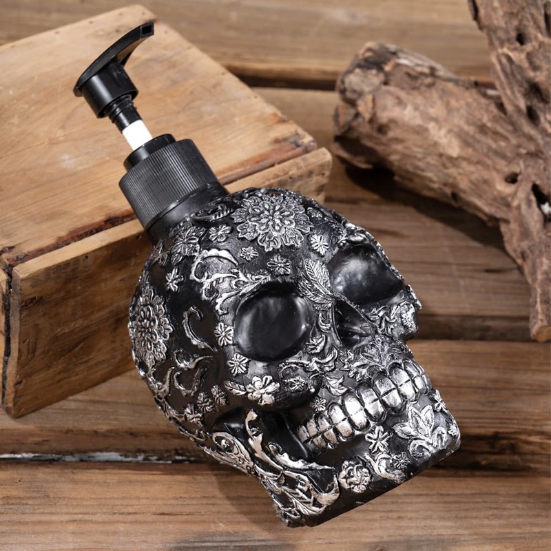 Skull Soap Dispenser with Rust Proof Pump, Refillable Liquid Hand