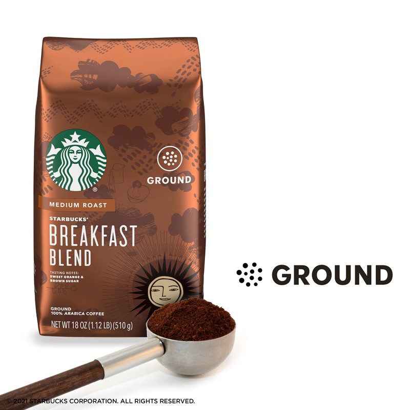 STARBUCKS® Breakfast Blend – Ground Coffee 18oz​ - Packaging may