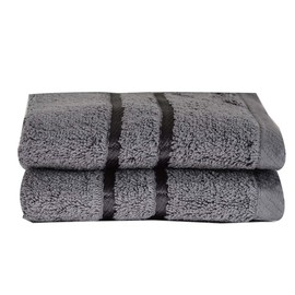 Towelogy® 600GSM Cotton Washcloths Multipack Quick Dry Flannels Face Towels Hotel Spa Bathroom Make Up Remover Cloths 30x30cm (Grey Charcoal, Pack Of 2)