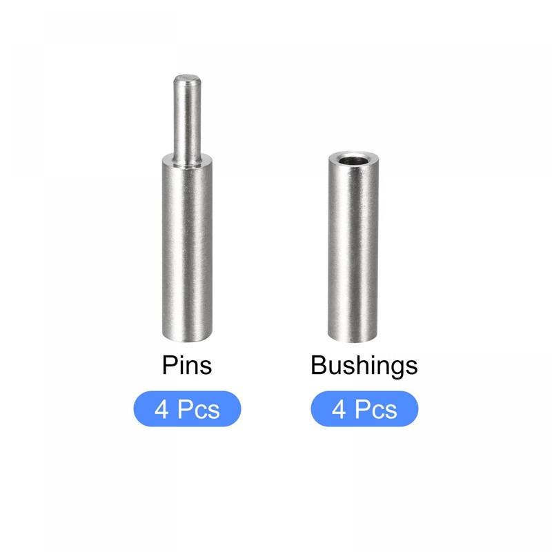 sourcing map 4 Pairs Weldable Barrel Hinges Male to Female
