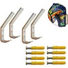 Deloky 4 Pack Motorcycle Helmet Holder Hook -Jacket Bags Wall