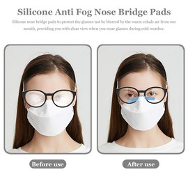 XFSRG Set mit 3 Antibeschlag-Clips für Brille, Nasensteg, aus weichem Silikon, wiederverwendbar und bequem (Schwarz + Weiß + Blau)