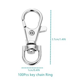 100PCS Premium Swivel Lanyard Snap Hook with Key Rings, Metal Hooks Keychain Hooks for Lanyard Key Rings Crafting