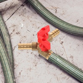 Housoutil Y-shaped valve fitting, 3-way valve, Y distributor, fuel tap, boat, barb, ball valve, 3-way shut-off valve, made of brass, 3-way shut-off valves, natural gas valve, hose, gas ball valve