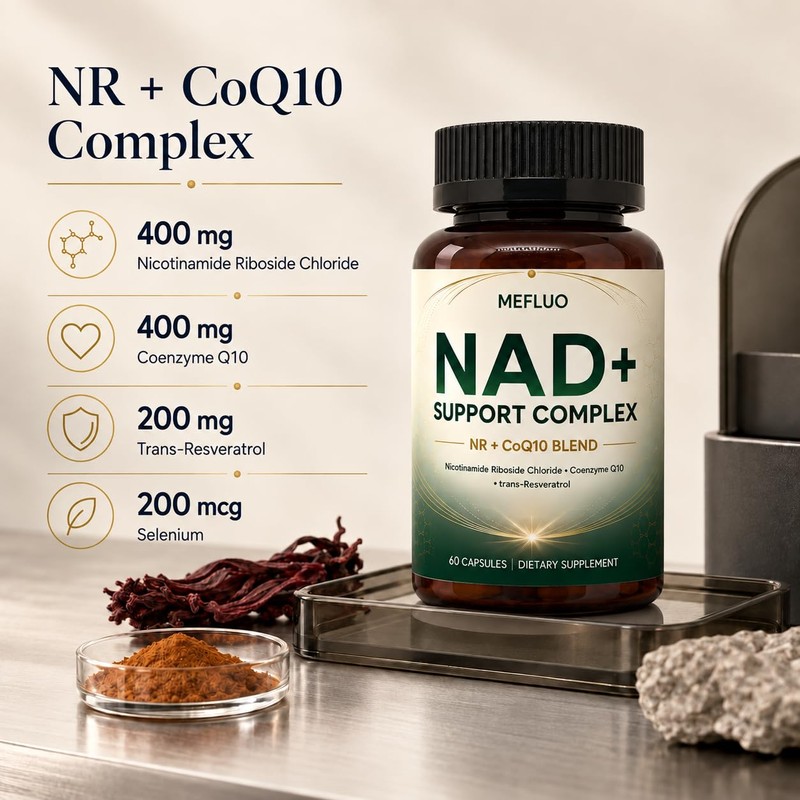 NAD+ Support Complex, NR + CoQ10 Blend with Resveratrol, 60