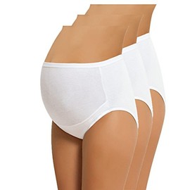 NBB Women's Adjustable Maternity Panties High Cut Cotton Over Bump Underwear Brief (XXL-Large, 3 Pack - White)