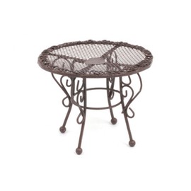 Melody Jane Dollhouse Brown Metal Bistro Table Miniature Model Garden Patio Reutter Furniture