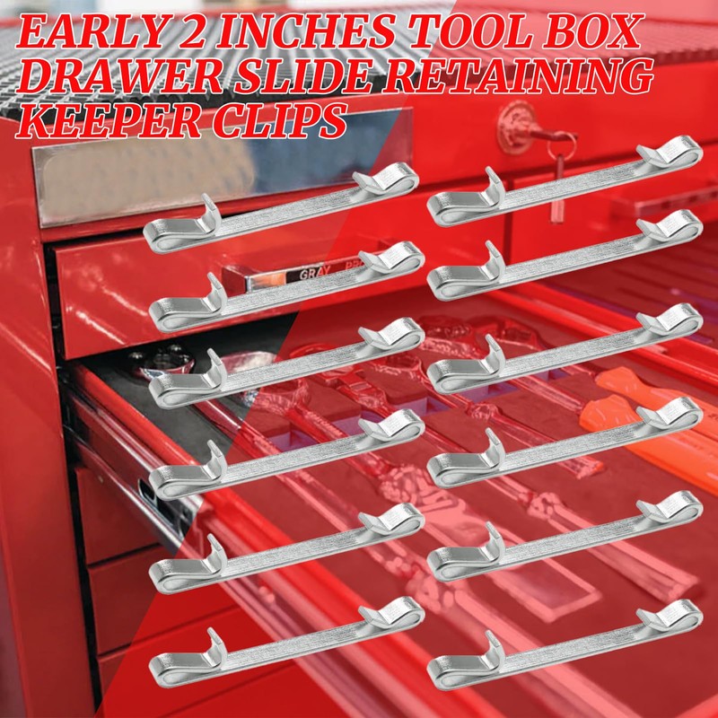 Tool Box Drawer Slide Retaining Keeper Clips Compatible for LUMDOR