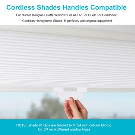 Lite Rise Handles Blind Pulls Replacement Parts for Cordless Honeycomb Cellular Shades Compatible with Hunter Douglas Duette, for Applause Shade for Alta, for Comfortex, for Turnils 2 Pack Clear
