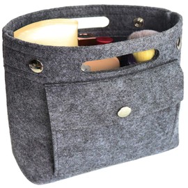 MISIXILE Mini Tote Purse organizer insert, Felt lightweight Handbag Organizer Fits LV NeoNoe Perfectly - grey
