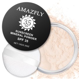 Meilury Sunscreen Mineral Setting Powder, SPF 35, Talc-Free, Blurring Finishing Powder, Buildable Lightweight Coverage, for Matte Base Makeup (#01 Translucent Setting Makeup)