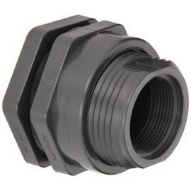 Hayward BFAS1015CES Series BFAS Short Pattern Bulkhead Fitting, Socket x Threaded End, PVC with EPDM Seals, 1-1/2" Size