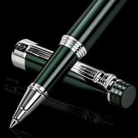 KEYZOR Luxury Writing Rollerball Pen With Schmidt Refill,Metal Pen Of 24k Gold Trim,Fancy Pen Gift Set For Men&Women In Executive Offices Business