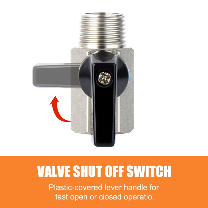 GASHER 1PCS 1/4 Inch Mini Brass Ball Valve Shut Off