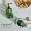 JASAI 18Oz Green Glass Soap Dispenser with Gold Rust Proof
