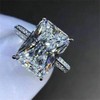 Fashion Zircon Ring 925 Sterling Silver CZ Ring Princess Cut