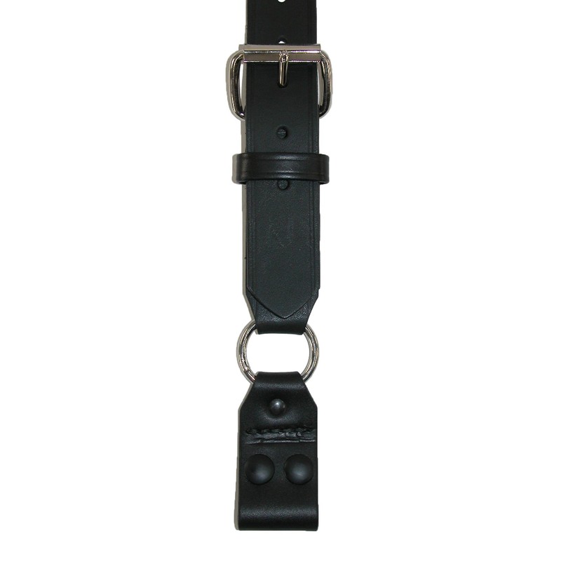 Boston Leather Leather Reflective Loop End Fireman Work Suspenders, Black